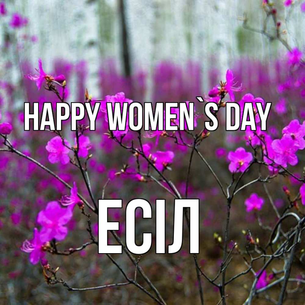 Greetings card с именем, Есіл happy women`s day дикие цветы Greetings with text for free download 
